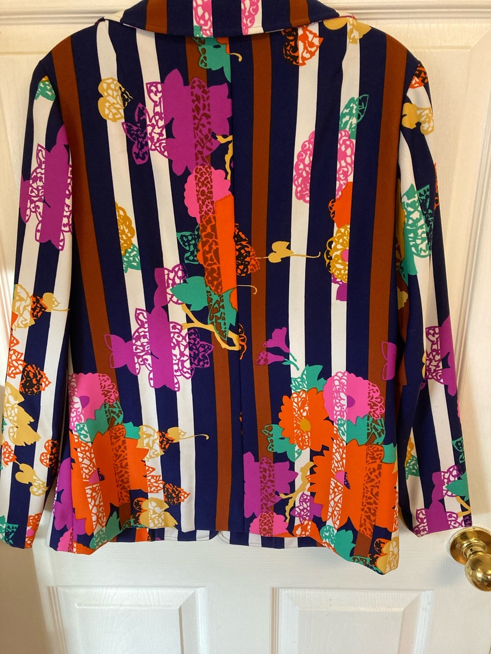 Vintage 70’s Tori Richard Honolulu Bold Floral & Stripe Blazer - Picture 9 of 11